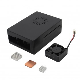 3 In 1 Black ABS Case + Aluminum Copper Heat Sink + ABS Mini Cooling Fan For Raspberry Pi 3 Model B