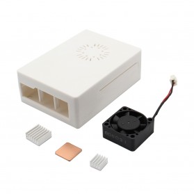 3 In 1 White ABS Case + Aluminum Copper Heat Sink + ABS Mini Cooling Fan For Raspberry Pi 3 Model B