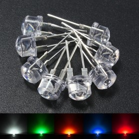 20pcs 8mm Straw Hat Blue Green Yellow Red LED Water Clear Light Emitting Diodes