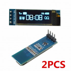 2Pcs Geekcreit 0.91 Inch 12832 IIC I2C Blue OLED LCD Display DIY Oled Module