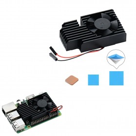 3510 Version Extreme Cooling Fan + Copper Heatsink + Thermal Tapes Kit For Raspberry Pi 3B+